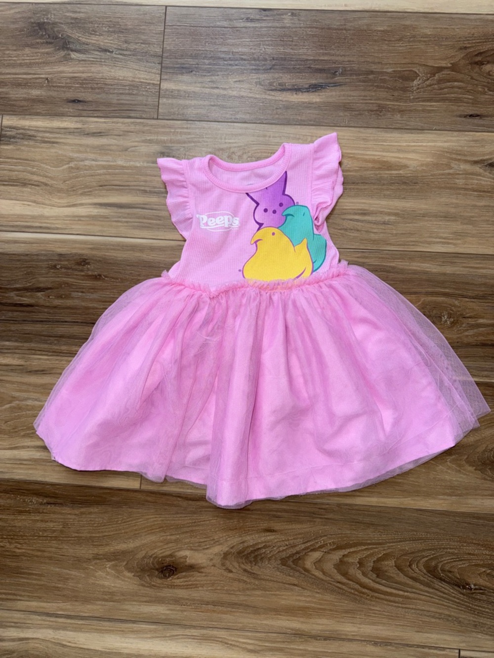 Peeps Pink Graphic Tulle Dress for Toddler